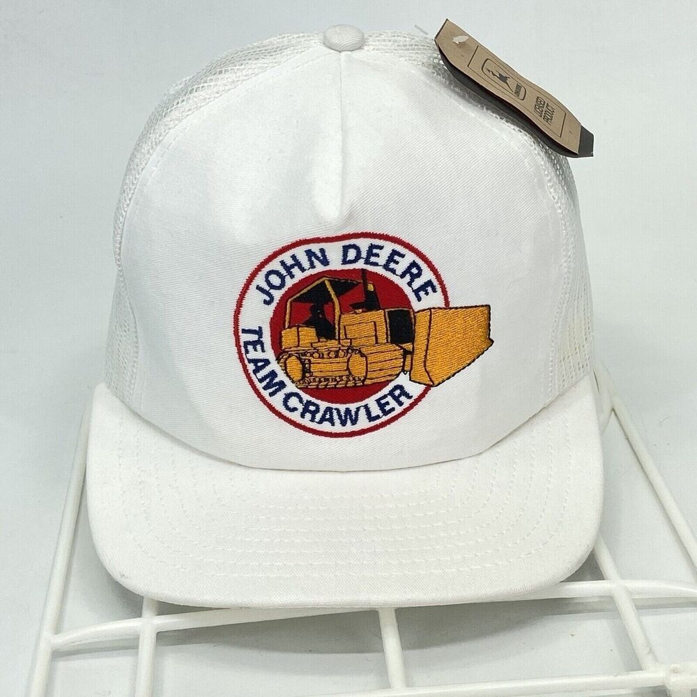Vintage John Deere Team Crawler Embroidered Snapback Hat Louisville MFG Licensed